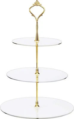 3 Tier Acrylic Round Clear Cupcake Stand Dessert Tower Stand Cookies Tower Plate - Image 1 of 4