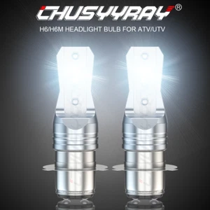 For Kawasaki Prairie 300 400 1999-2002 LED Headlight Kit H6 6000K White Bulbs - Picture 1 of 13