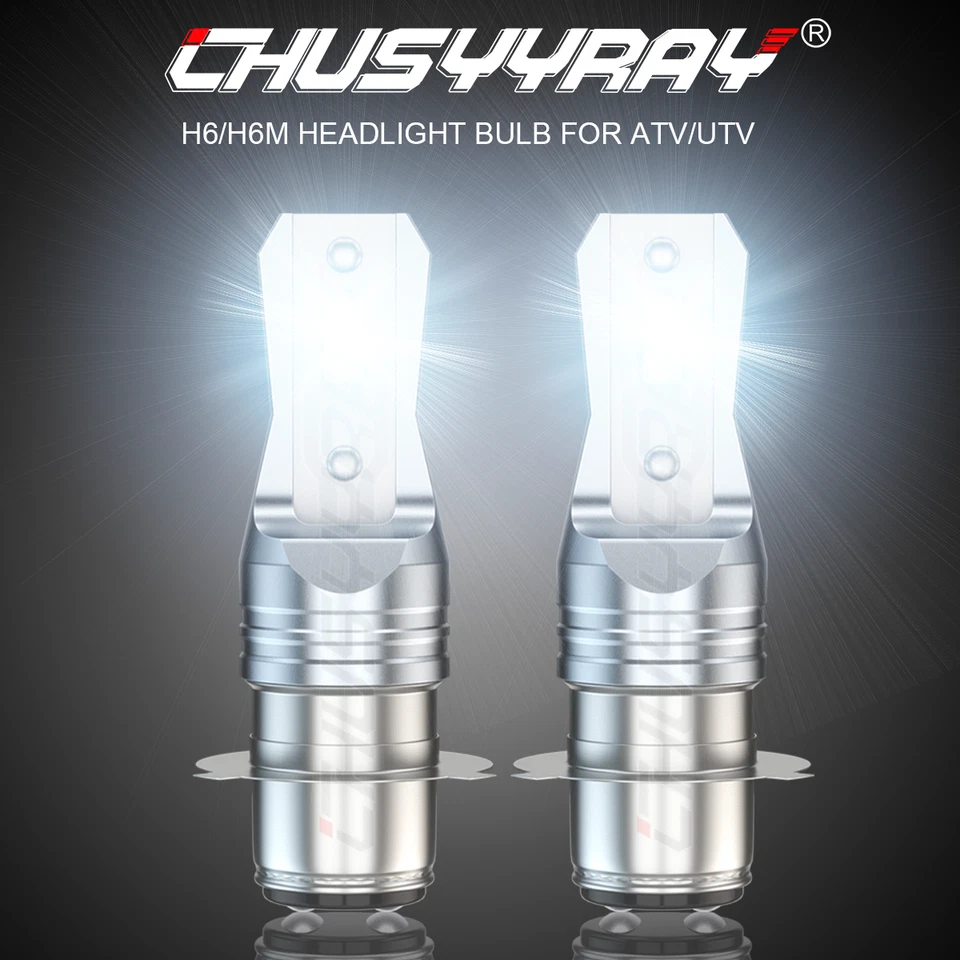 For Kawasaki Prairie 300 400 1999-2002 LED Headlight Kit H6 6000K White Bulbs - Image 1 of 4