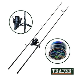 Set carpe Traper carpe canna rotolo Hunter Carp HC8000 corda X8 intrecciata NUOVO - Foto 1 di 3