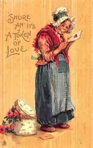Postal Raphael Tuck Valentine Brundage ""Remembrance"" serie # 1034 - Imagen 1 de 2