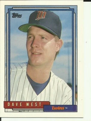 1992 TOPPS Baseball Card #442 Dave West TWINS (WD442-1) - Image 1 of 2