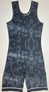 Black Dark Grey Wrestling Sublimated Singlet Adult XS, S, L, XXL Overstock NEW - Picture 1 of 5