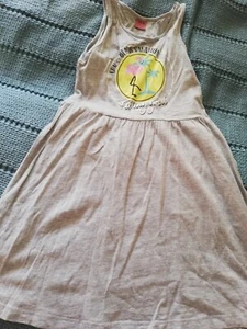 Mädchen Kleid Gr. 134/140 grau mit Flamingo Druck - Bild 1 von 2