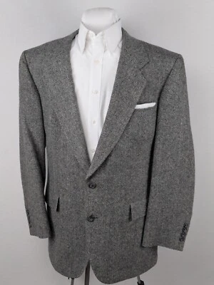 Abrigo Blazer Deportivo De Lana Hart Schaffner Marx De Colección Para Hombres 42R Gris Espiga Foto 1 de 4