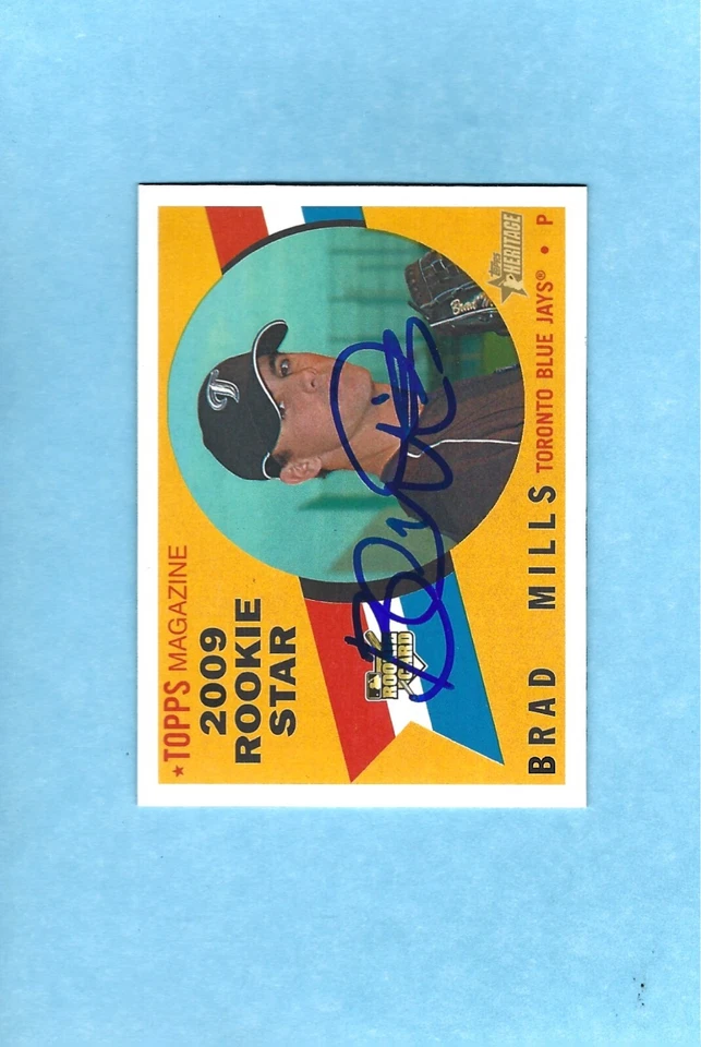 2009 Topps Heritage Brad Mills RC Rookie Auto Hand Signed Autograph - Image 1 of 1
