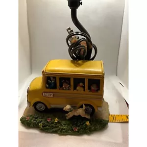 Vintage Susan Winget Children in the Schoolbus Lamp no Shade - Picture 1 of 10
