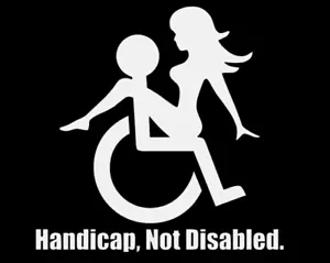 Wheel Chair Handicap Funny Die Cut Vinyl Sticker Window Decal Car Truck SUV - Picture 1 of 5