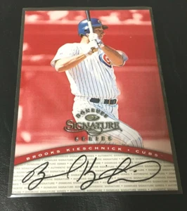 BROOKS KIESCHNICK AUTOGRAPH 1997 DONRUSS SIGNATURE SERIES  AUTOGRAPHED CARD CUBS - Picture 1 of 2