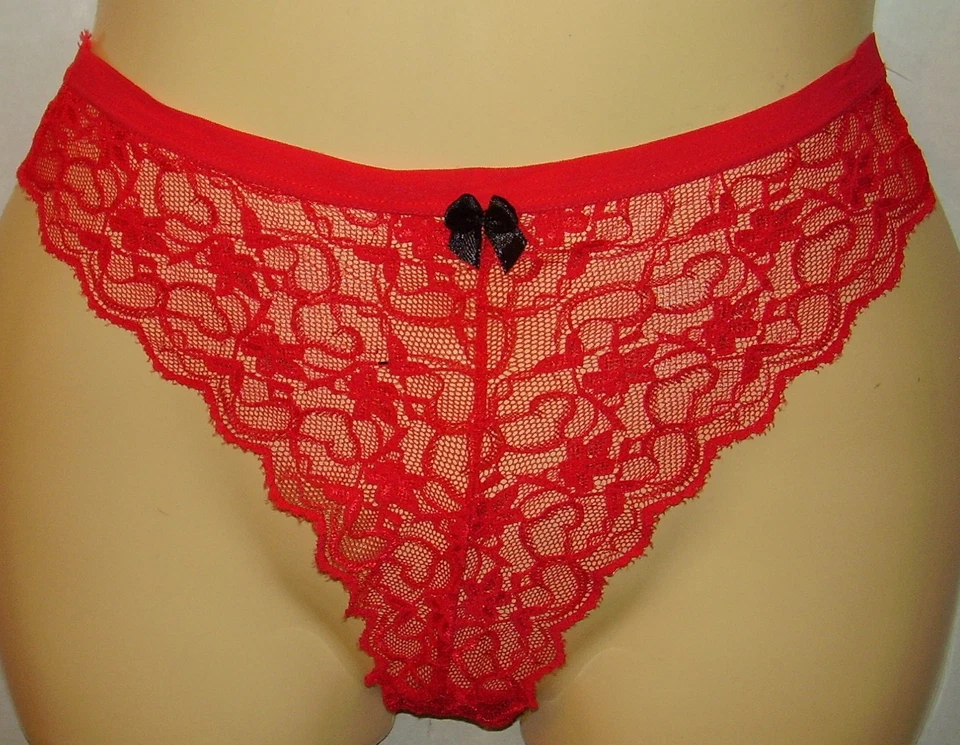 HOT KISS - NUEVO - PANTY TANGA ENCAJE ROJO - MEDIANO Foto 1 de 2