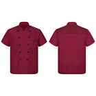US Adult Unisex Short Sleeve Chef Coat Jacket Kitchen Hotel Work Shirt Uniform