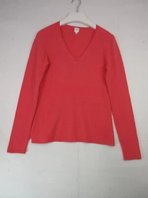 John Lewis Pure Cashmere Jumper Size 8 Pink V Neck Luxury RP£79 - Image 1 of 4