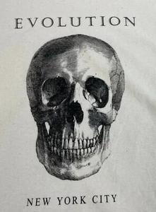 EVOLUTION NEW YORK CITY Museum of Natural History Kids Off White Skull Shirt S - Picture 1 of 7