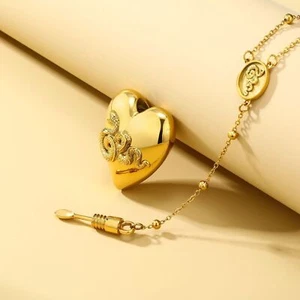 Lana Del Rey Necklace Heart with Spoon LDR Merch Snakes Chain Serpent Pendent - Picture 1 of 12