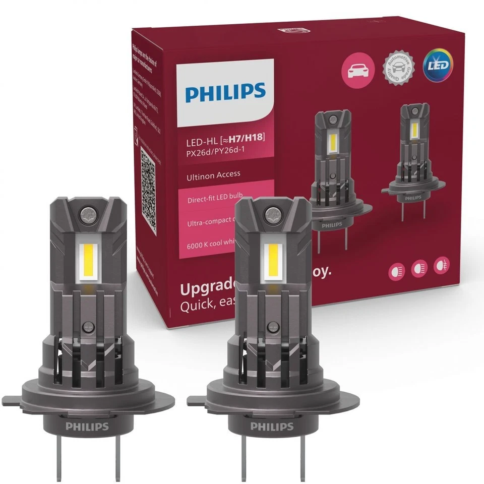 Philips Ultinon Access LED lampadina fari auto (H4), ultra-compact direct 6000k