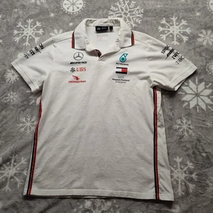 Mercedes AMG Petronas Shirt Mens XL White F1 Racing Formula 1 Team Polo Tee - Picture 1 of 8