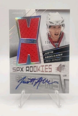 2008-09 SPx Rookies Auto Jerseys /999 Justin Abdelkader #165 Rookie Auto RC - Image 1 of 2