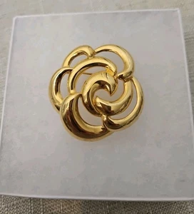 Napier Brosche goldfarben Wirbel Motiv Brosche Anstecknadel Vintage - Bild 1 von 7