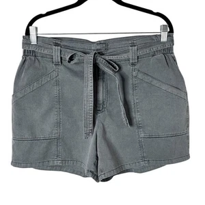 Pantalones cortos utilitarios Old Navy para mujer M grises con cinturón tiro alto bolsillos de carga 100 % algodón - Imagen 1 de 6