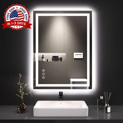 Espejo de baño LED de 24x32 con luces, antivaho, regulable y función de memoria. - Image 1 of 4