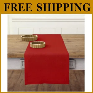 Corredor de mesa de lino rojo navideño - lino europeo artesanal - Imagen 1 de 9
