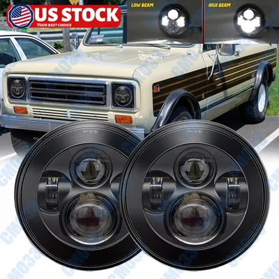 Faros LED redondos altos/bajos 1973-1980 para International Harvester Scout II 2 piezas 7" Foto 1 de 4