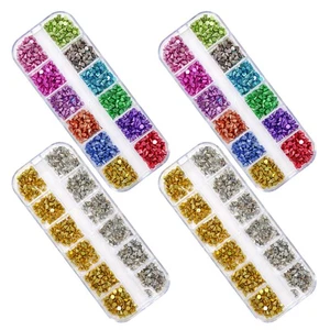  4 Scatole Charms Unghie Gotiche - Metallo Oro Argento e Borchie Nail Art Multicolore - Foto 1 di 12