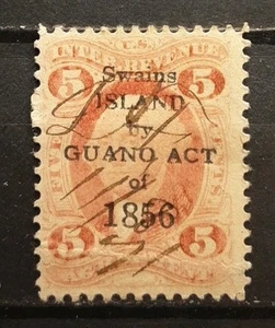 GUANO ACT of 1856 On Revenue AGR.5 Swains . USED (Bogus?phantom?) - Picture 1 of 2
