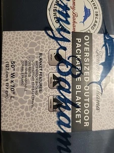 Tommy Bahama Outdoor Packable Blanket 50” X 70” Blue - Picture 1 of 5