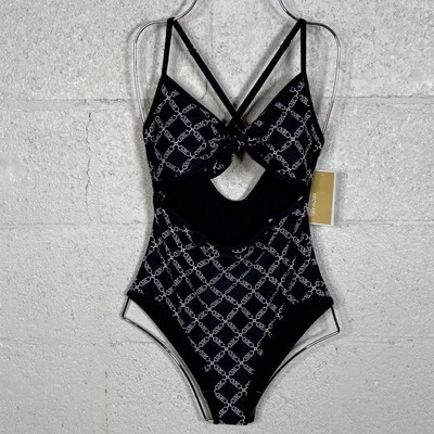 Traje de baño Michael Kors para mujer estampado recortado 1 pieza - azul 8 $134 Foto 1 de 4