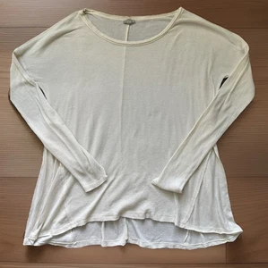 URBAN OUTFITTERS ECOTE Top Womens Small Ivory Distressed Long Sleeve Thermal - Picture 1 of 7
