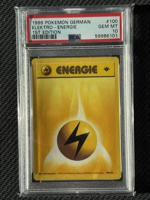 1999 Pokemon GERMAN 1st Edition Base Set Elektro-Lightning Energy 100 PSA 10 - Image 1 of 2