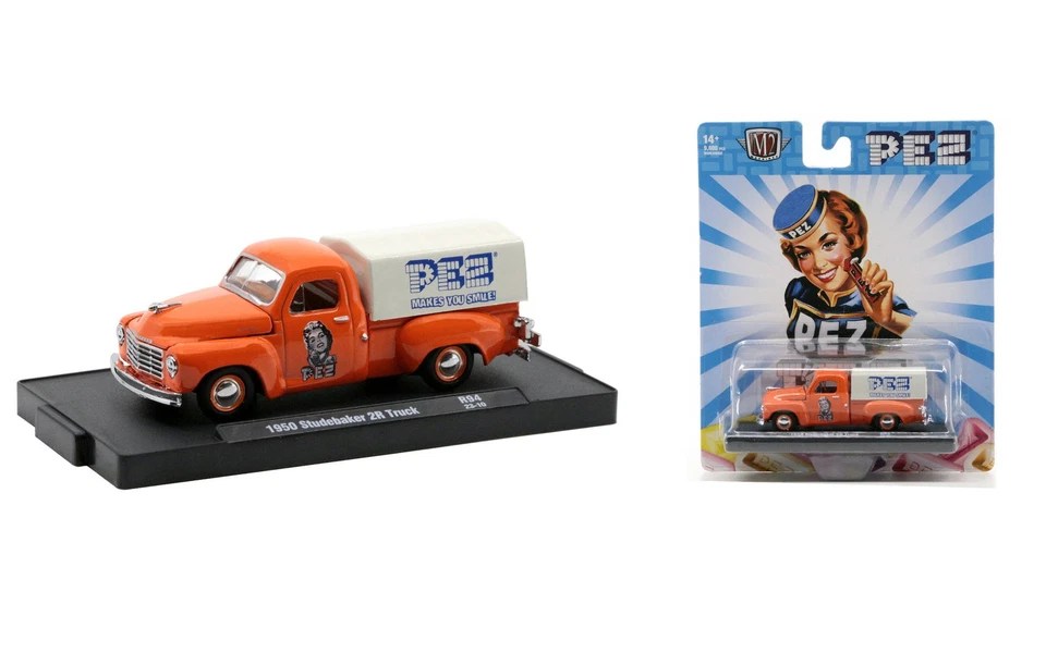 1:64 1950 Studebaker 2R Truck -- PEZ Orange -- M2 Machines Auto Drivers 94 - Image 1 of 1