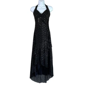 Vintage 90s Taboo Babydoll Halter Sparkle Long Dress Size Medium HOCO Whimsigoth - Picture 1 of 9