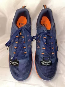 Athletic Works Men’s Mesh Lightweight Sneaker Size 11 Blue Neon Orange M3*H - Picture 1 of 5