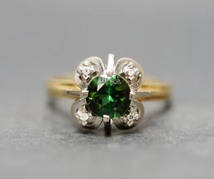 Antik Vintage Nachlass 14K /585 Gold Ring Stern Krone Turmalin Diamanten Gr:7,75 - Bild 1 von 11