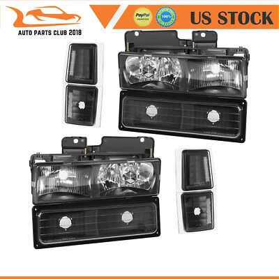 Se adapta a 94-98 Chevy C/K C/10 1500/2500 Conjunto de faros Lado del conductor + Pasajero Foto 1 de 4