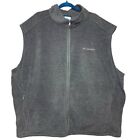Columbia Men Fleece Zip Up Vest Size 4Xlt Gray Light Sleeveless Outdoor Jacket