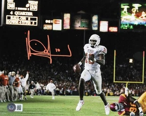 FOTO DE VINCE YOUNG FIRMADA AUTOGRAFIADA TEXAS CUERNOS LARGOS 8x10 ROSE BOWL BECKETT - Imagen 1 de 1