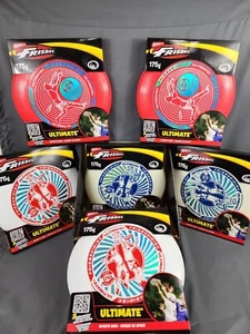 6pc Wham-O Ultimate Frisbee Sports Disc White/Red/Blue 175g - Picture 1 of 6