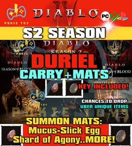 🔥DIABLO 4✨DURIEL BOSS: Shard Agony/Mucus Egg MATS✨SEASON CARRY✨UNIQUE PCPSXBOX
