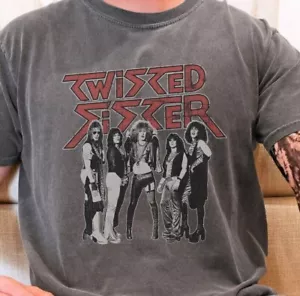 T-shirt con band heavy metal Twisted Sister vintage nera colori comfort 1717 - Foto 1 di 6