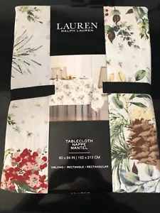 Ralph Lauren WINTER FLORAL 60 x 84" Tablecloth w/Berries, Pinecones -- NWT - Picture 1 of 3