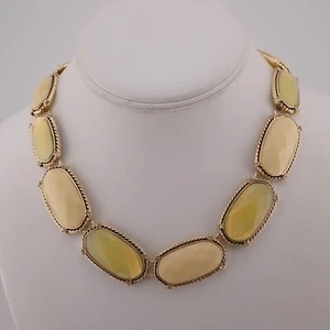 Collar Dana Buchman Amarillo Limón Panel Cristal Facetado 18" Ajustable Tono Oro - Imagen 1 de 6