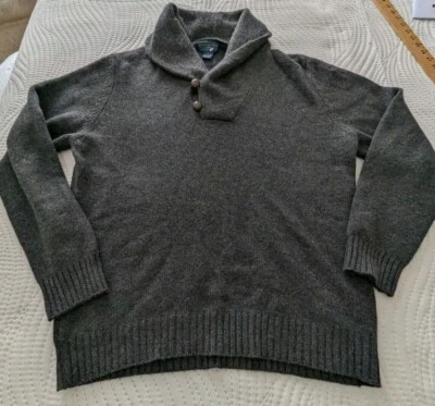 Suéter Joseph & Lyman Cachemira Cuello Chal Gris Hombres ExGrande Cuello Botón Leer Foto 1 de 4