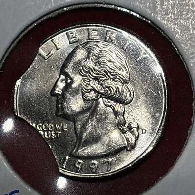 1997 D  Washington Quarter Error Double Clip BU - Image 1 of 4