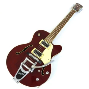 Used Aria Pro2 FA-75 Red Brown 3.4kg Bigsby Semi Hollow Guitar - Picture 1 of 11