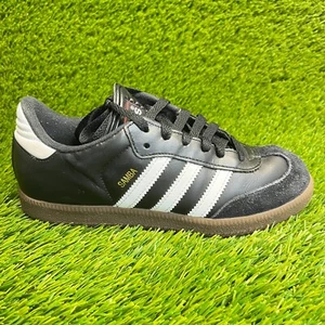 Adidas Samba Classic Boys Size 4.5Y Black White Gum Athletic Shoes Sneakers - Picture 1 of 10