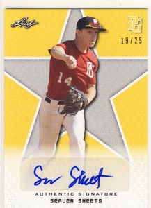 SEAVER SHEETS 2020 Leaf Perfect Game PG Yellow AUTO /25 AUBURN