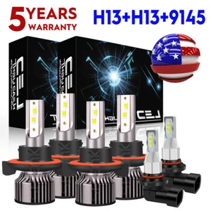 For Ford F250 F350 F450 2005-2019 6000K White V25 LED Headlight Fog Light Bulbs - Picture 1 of 19